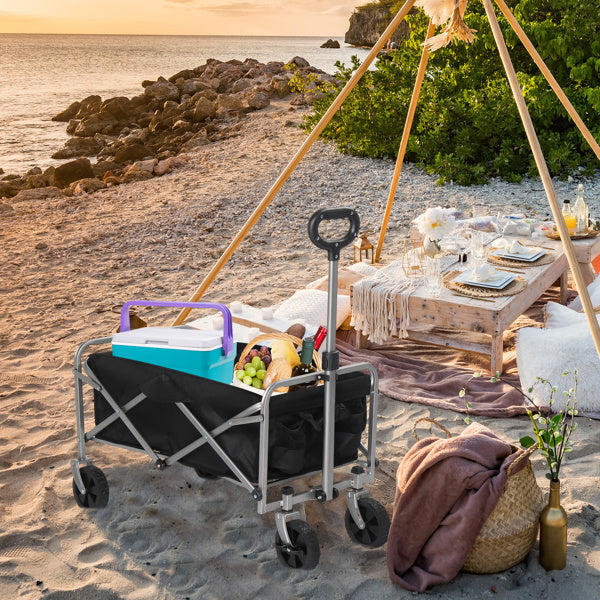 Silver Frame Oxford Cloth Garden Folding Cart