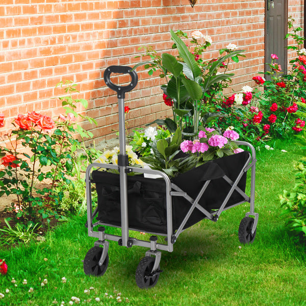 Silver Frame Oxford Cloth Garden Folding Cart